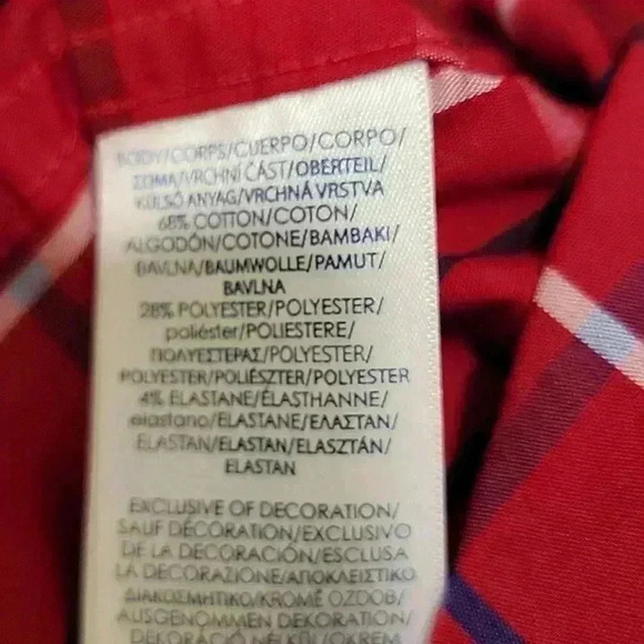 Chaps Red Blue Button Down Stretch Shirt Size 3XL - Picture 5 of 7